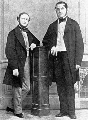 Figure 5-6: Gustav Kirchhoff (left) and Robert Bunsen (right)