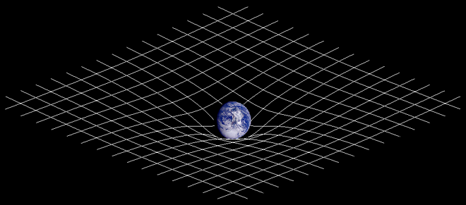 Figure 3-25: Curvature of space in general relativity
